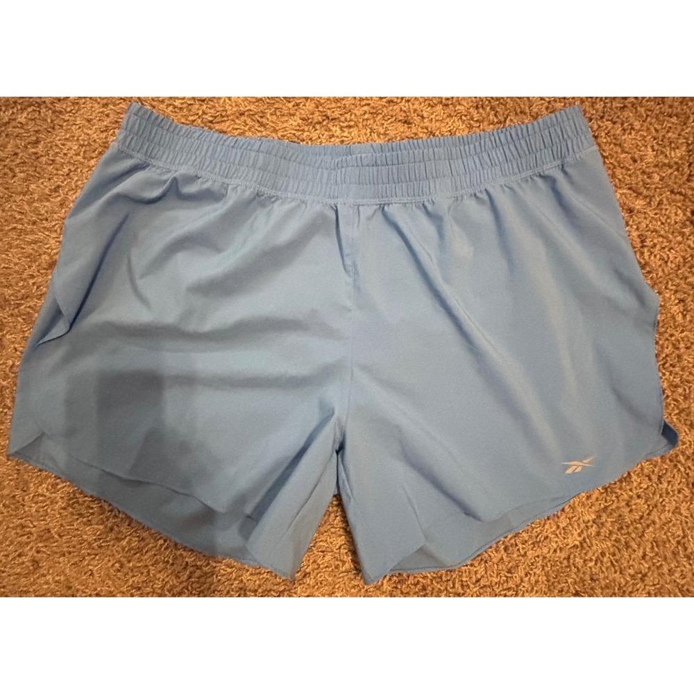 Reebok Running Shorts Womens XL Light Blue Excellent REEcycled Athletic Gym